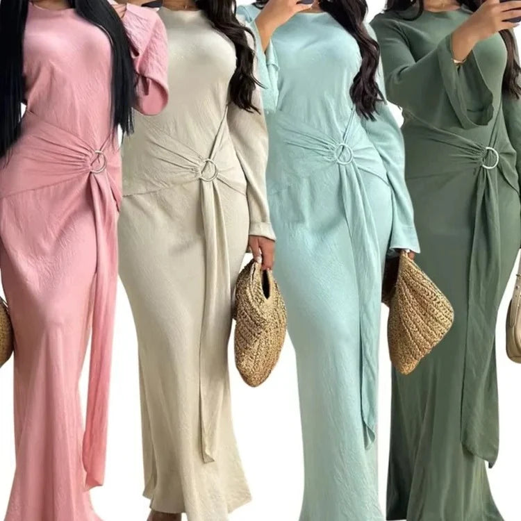 Abaya Kaftan Floor-Length Long Sleeve Breathable