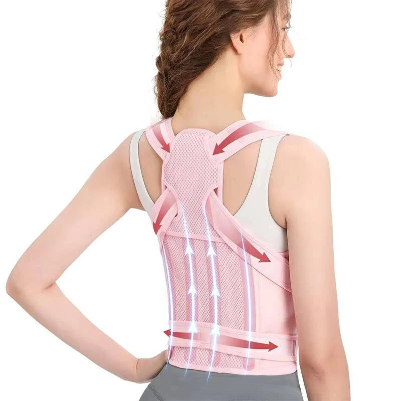 Back Support Brace Five Flexible Rods Breathable Mesh