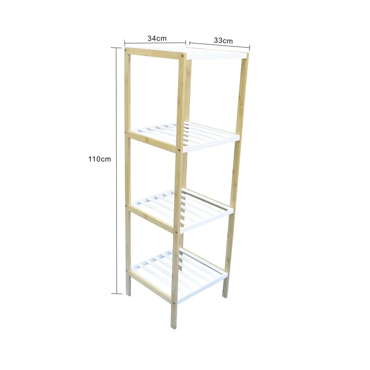 Bathroom Shelf 4-Tier Bamboo Space-Saving
