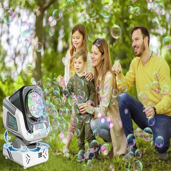 Bubble Blower Automatic 150 Degree Rotation RGB LED Rechargeable