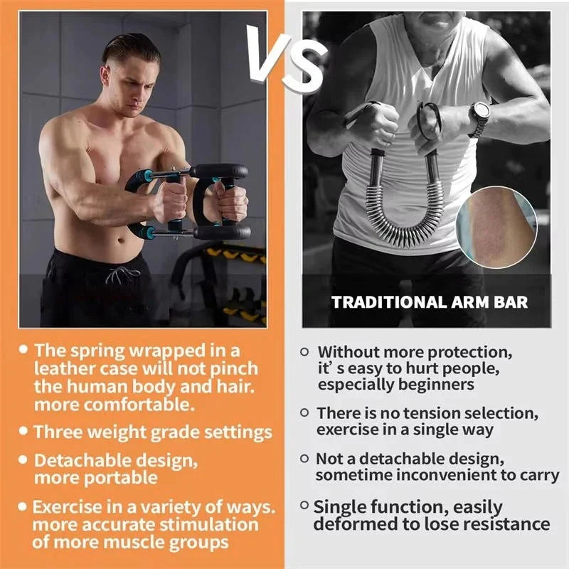 Chest & Arm Trainer Adjustable 60-90 Lbs Leather-Wrapped Spring