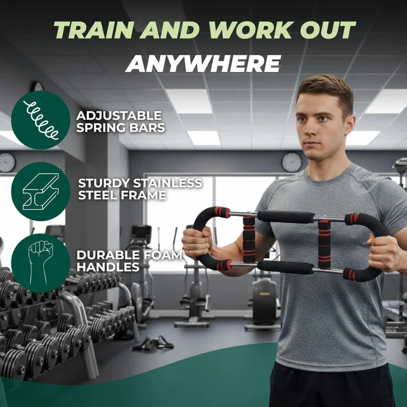 Chest Expander Interchangeable Spring Bars 30 to 120 Lbs