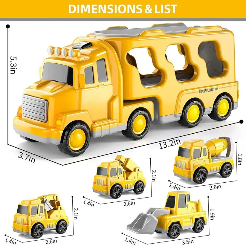 Construction Truck Set Battery-Free 5-Piece Lights & Sounds
