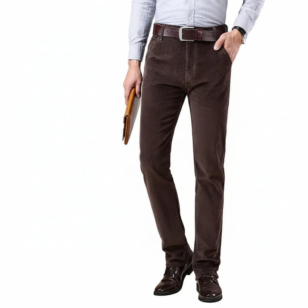Corduroy Pants Stretch Cotton Elastane Straight Leg