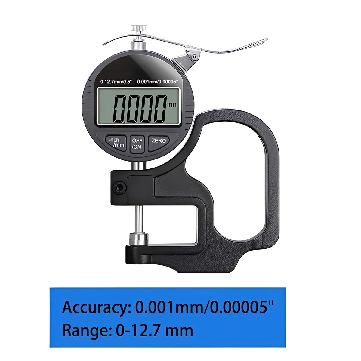Digital Thickness Gauge 0.001 mm Resolution LCD
