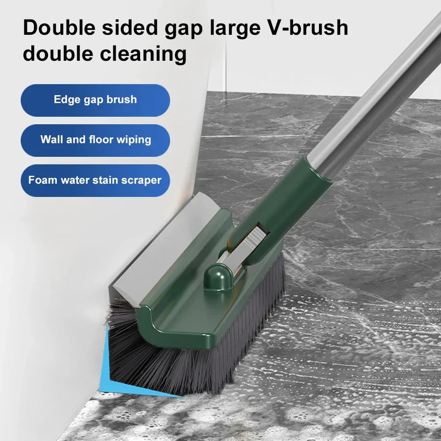 Floor Scrub Brush Stiff Bristles 180° Rotating Handle