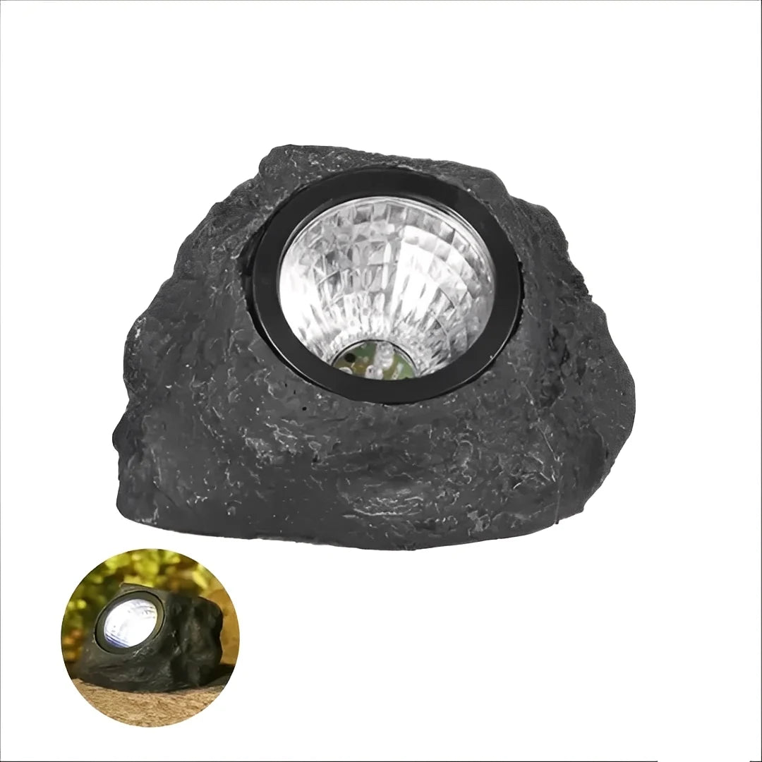 Garden Spotlight Stone Style Solar LED & Light Sensor