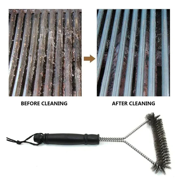 Grill Brush Extended Handle Stainless Steel Bristles