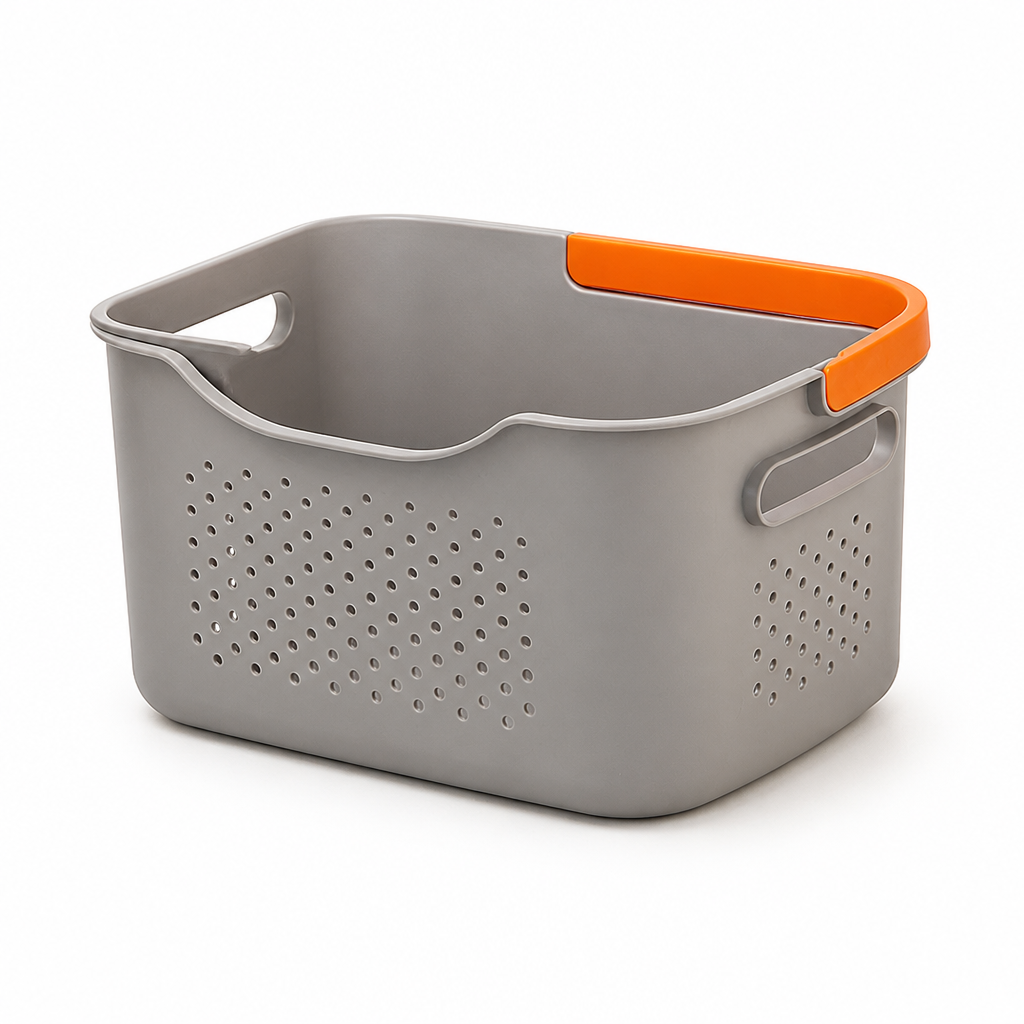 Japanese Style Laundry Basket With Cutout Handles (Perforated Sides)