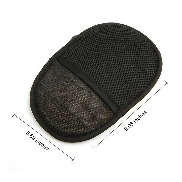 Microfiber Car Cloth Dual-Sided Wool-Trim & Mesh Elastic Wristband
