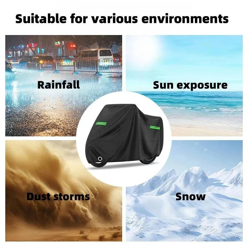 Motorcycle & Scooter Cover Reflective Heat-Deflecting Elastic Fit