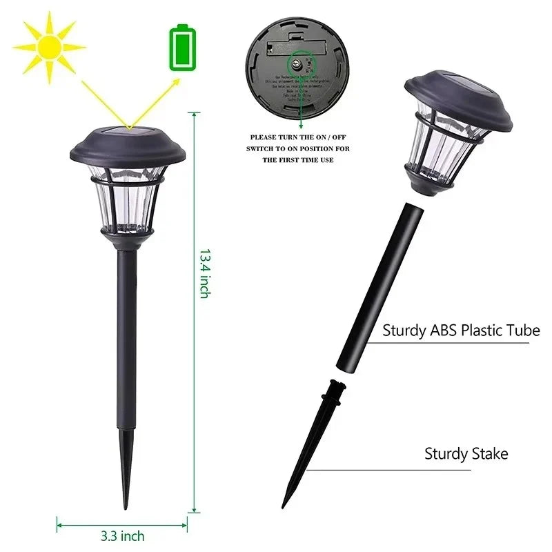 Outdoor Solar Ground Lights Automatic Light-Sensing Set of 4
