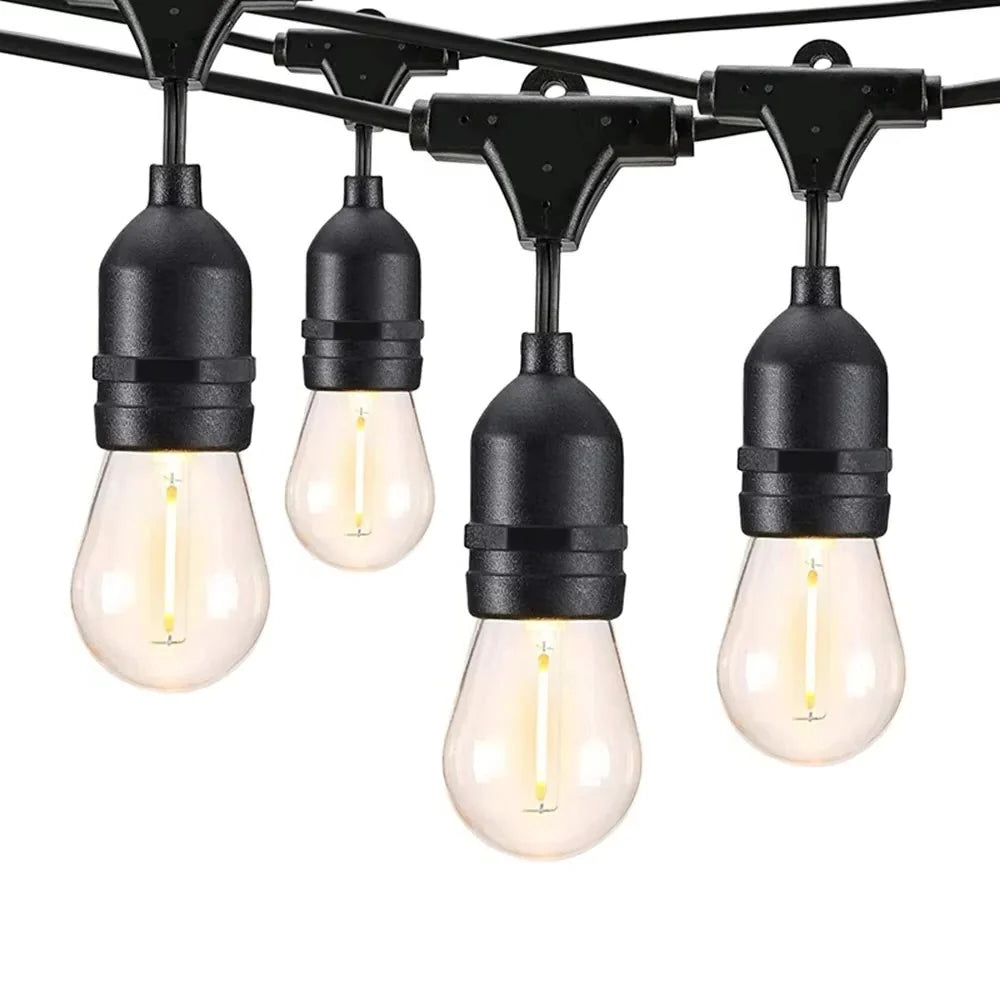 Outdoor String Lights 20 Foot Edison-Style LED Weather-Resistant