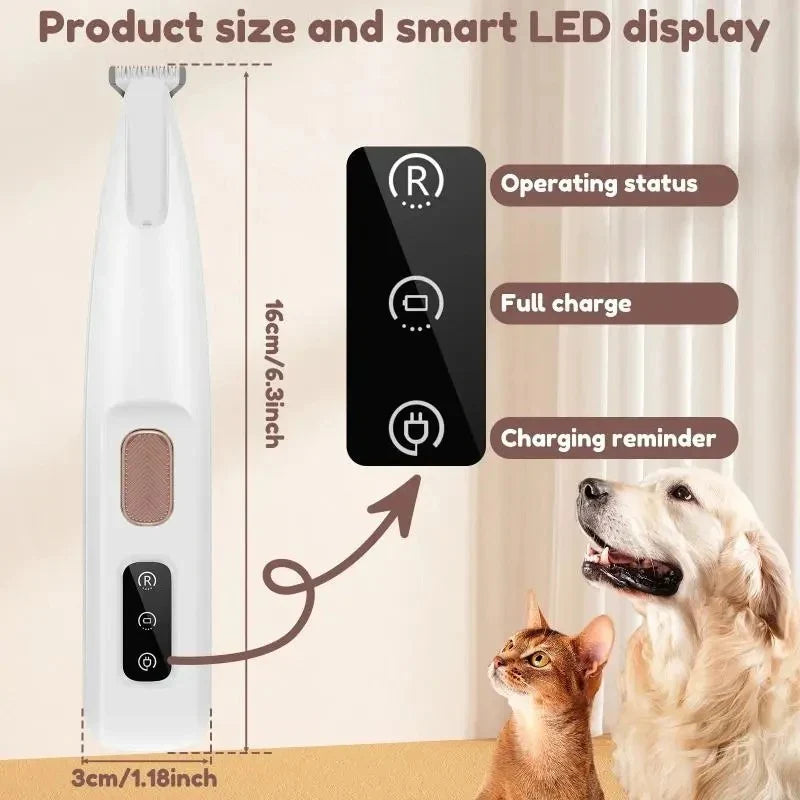 Pet Grooming Trimmer Cordless Built-In LED Ceramic Blade