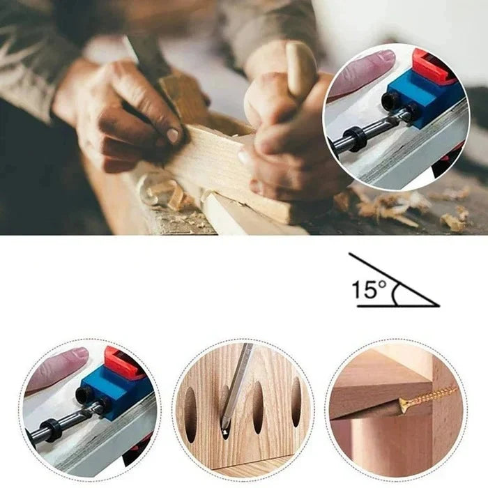 Pocket Hole Jig 15° Angled Guide Interchangeable Bushings