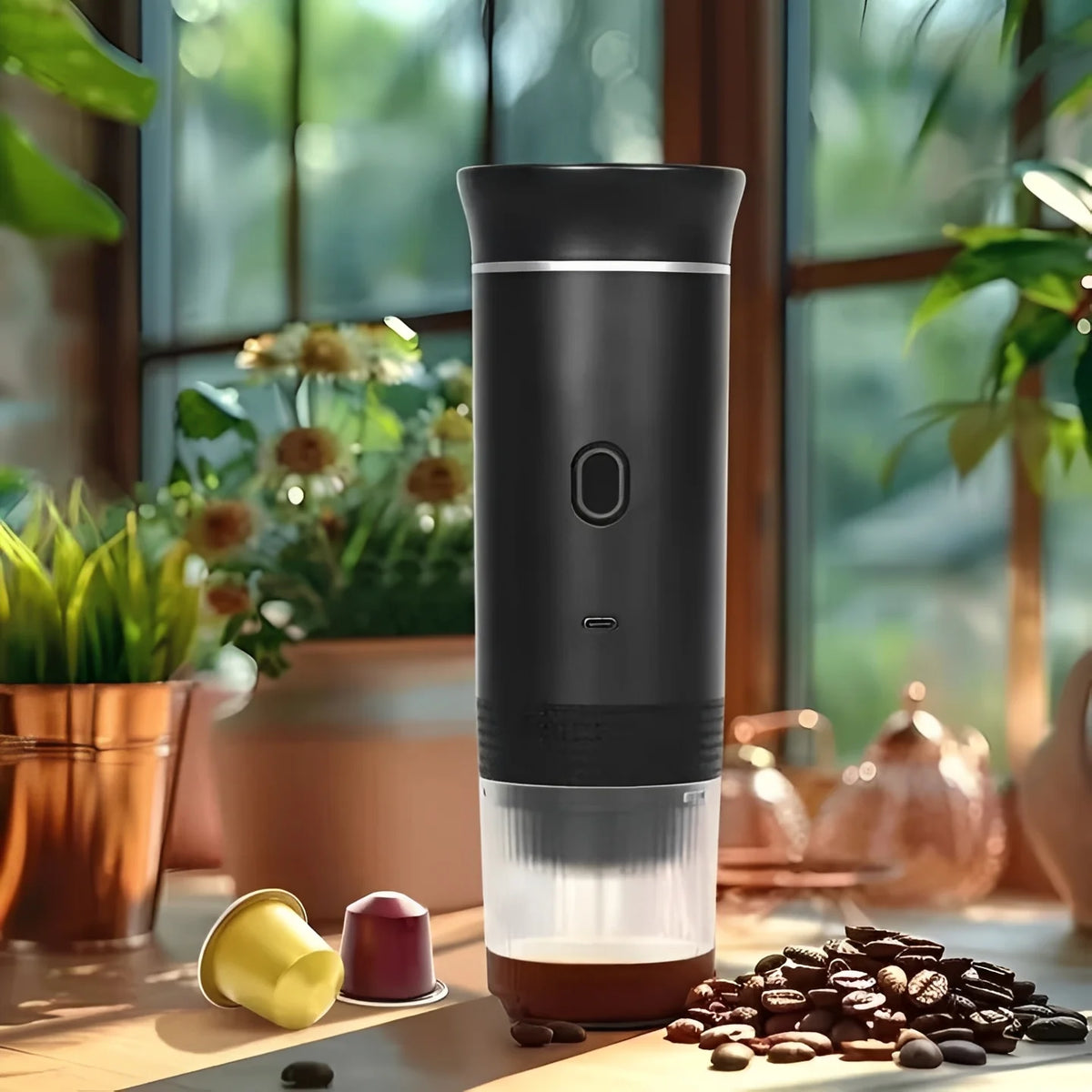 Portable Coffee Maker USB Powered Capsule & Ground Compatible