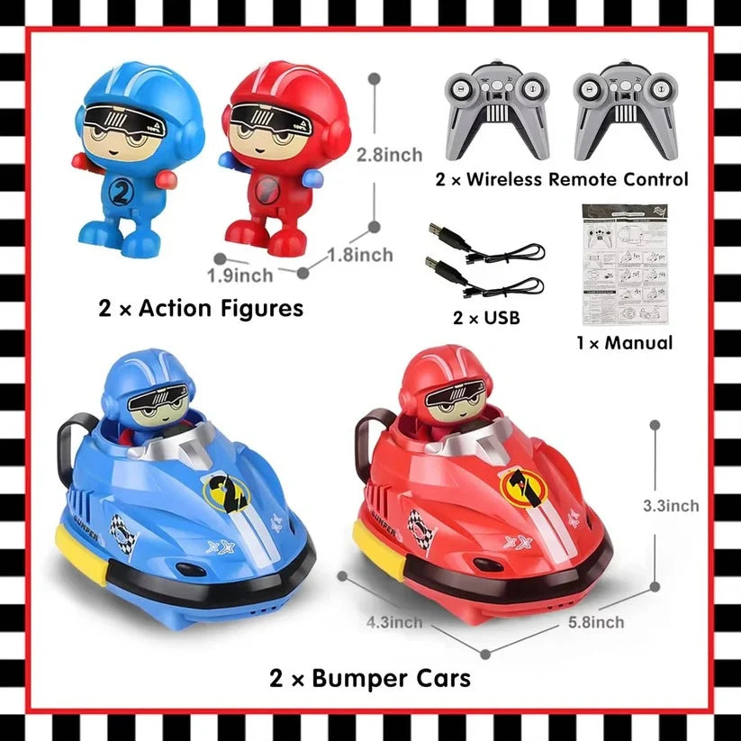 Remote Control Bumper Car Set 2-Pack Independent Remotes