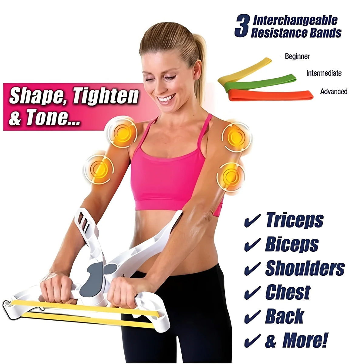 Seated Arm & Shoulder Trainer Adjustable 15-25 Lb Foldable