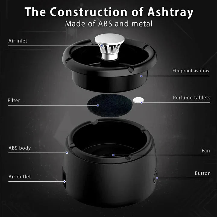 Smokeless Ashtray USB Rechargeable Activated Carbon Filter