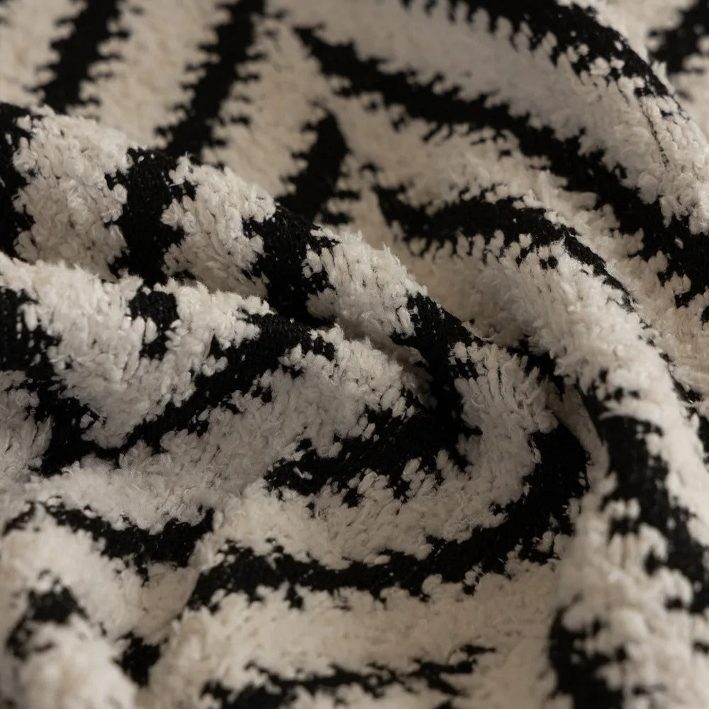 Sofa Cover Jacquard Chevron Anti-Pilling Microfiber Tassel Fringe