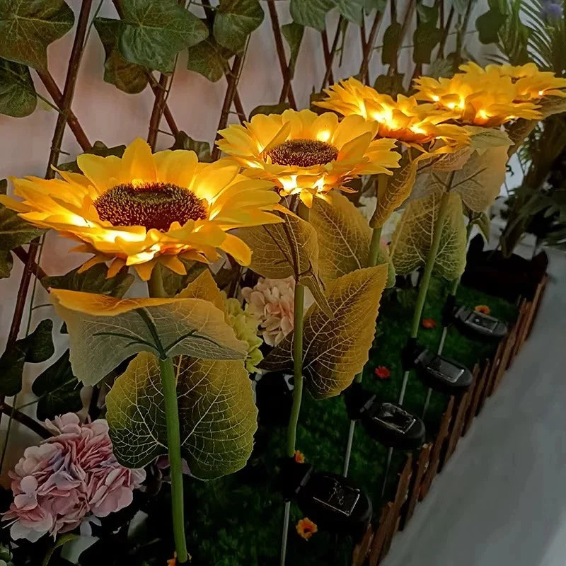 Solar Garden Stake Light Sunflower LED Warm Yellow Glow