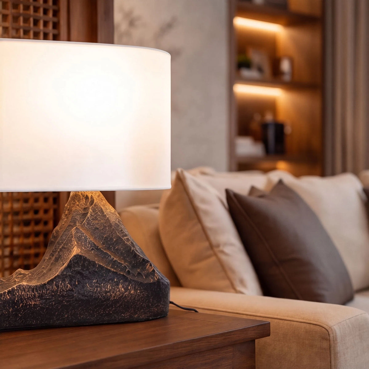Table Lamp Bronze Resin Base LED Compatible