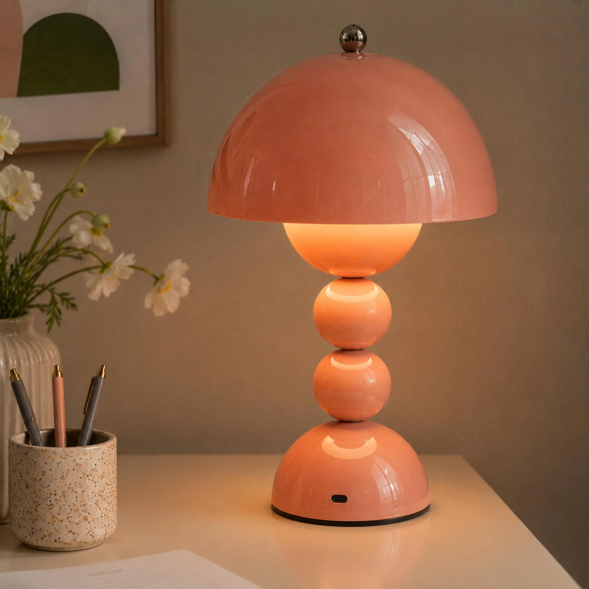 Table Lamp Portable Acrylic Touch Control USB Charging