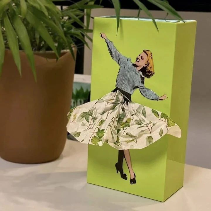 Tissue Box Cover Flying Skirt Design & Weighted Base