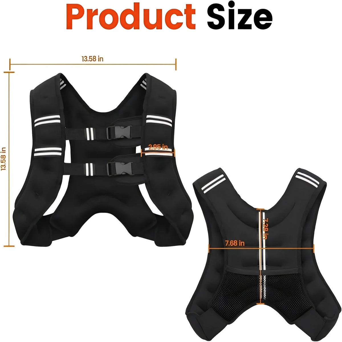 Weighted Training Vest Balanced Fit 8 Or 12 Lbs