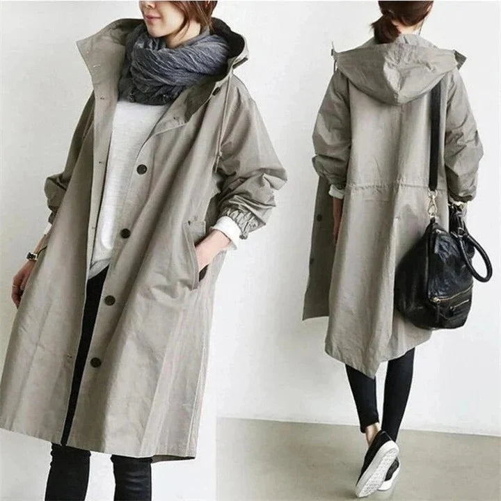 Women's Hooded Overcoat Water-Resistant Breathable Fabric & Tailored Fit