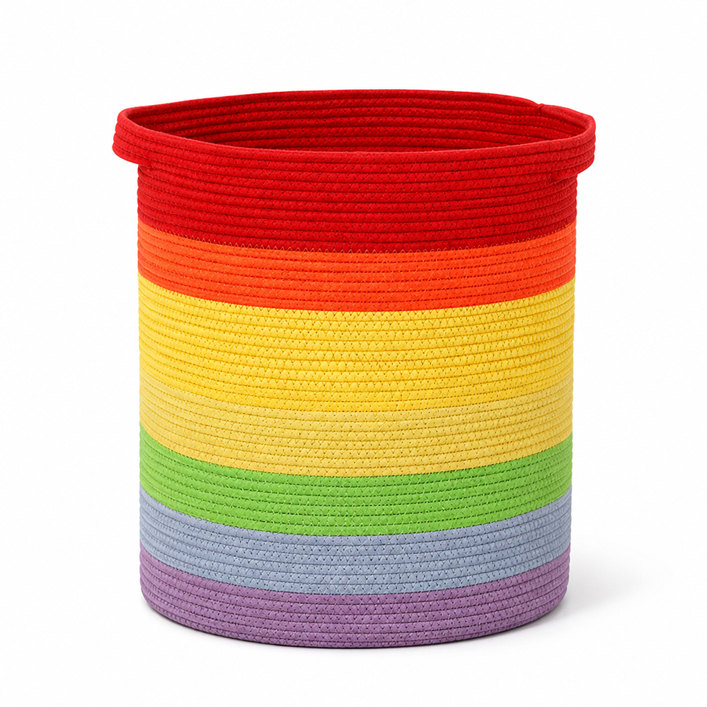 Women's Modern Striped Cotton Storage Basket