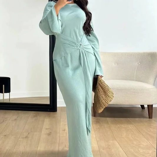 Abaya Kaftan Floor-Length Long Sleeve Breathable