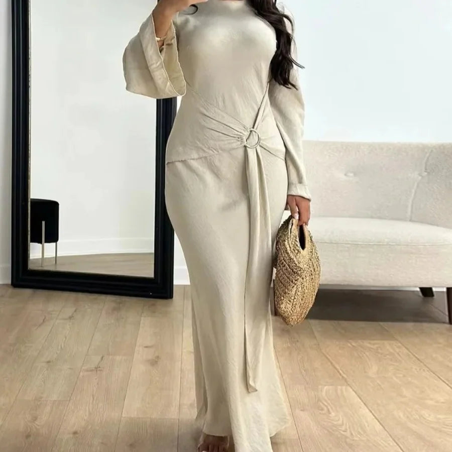 Abaya Kaftan Floor-Length Long Sleeve Breathable