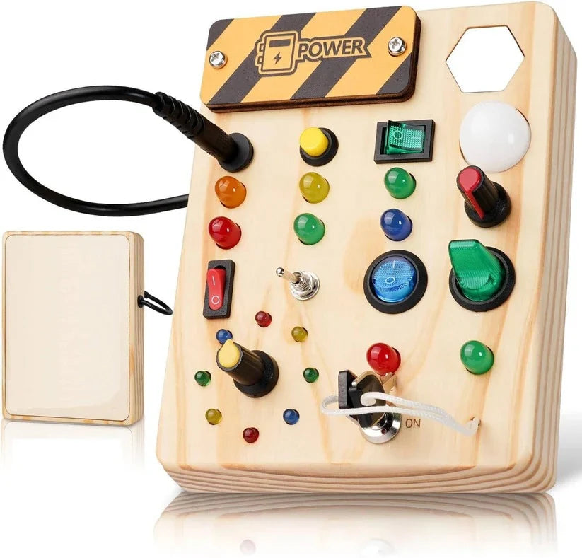Activity Board Solid Wood LED Switches & Buttons