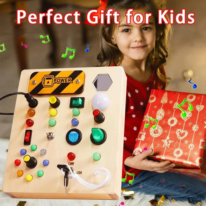 Activity Board Solid Wood LED Switches & Buttons