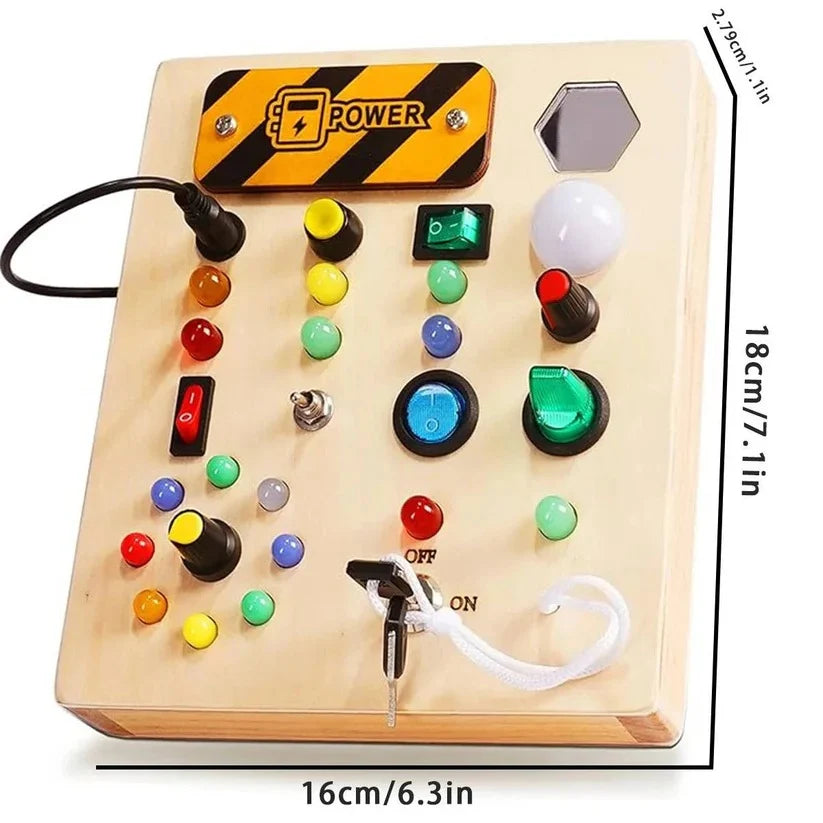 Activity Board Solid Wood LED Switches & Buttons
