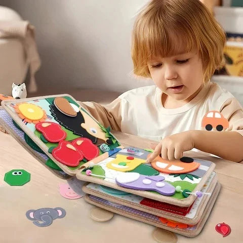 Activity Book Textures & Fasteners Built In Carry Handle