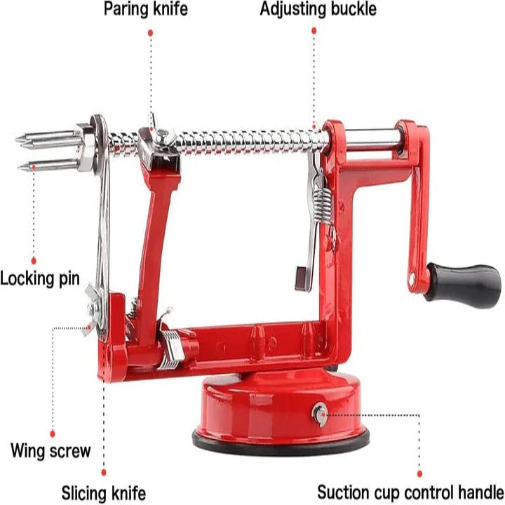 Apple Peeler 3-in-1 Stainless Steel Blades Suction Base