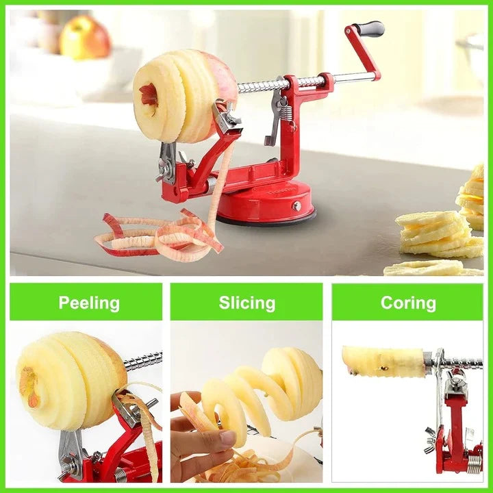 Apple Peeler 3-in-1 Stainless Steel Blades Suction Base