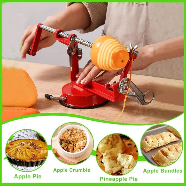 Apple Peeler 3-in-1 Stainless Steel Blades Suction Base