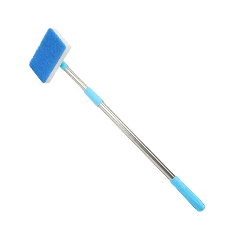 Aquarium Glass Cleaner Telescoping Handle Rotating Scrubber