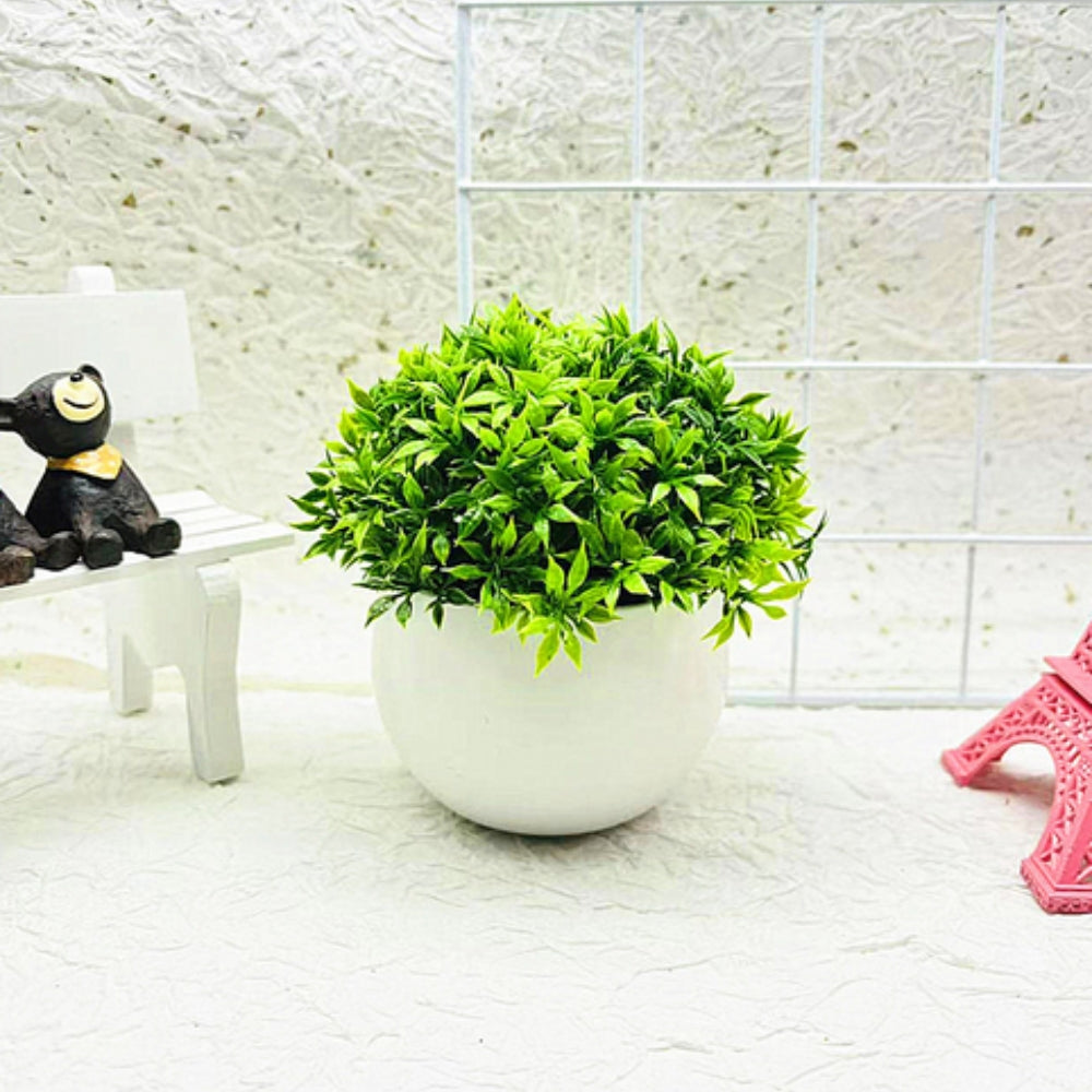 Artificial Bonsai Maintenance-Free White Pot Included