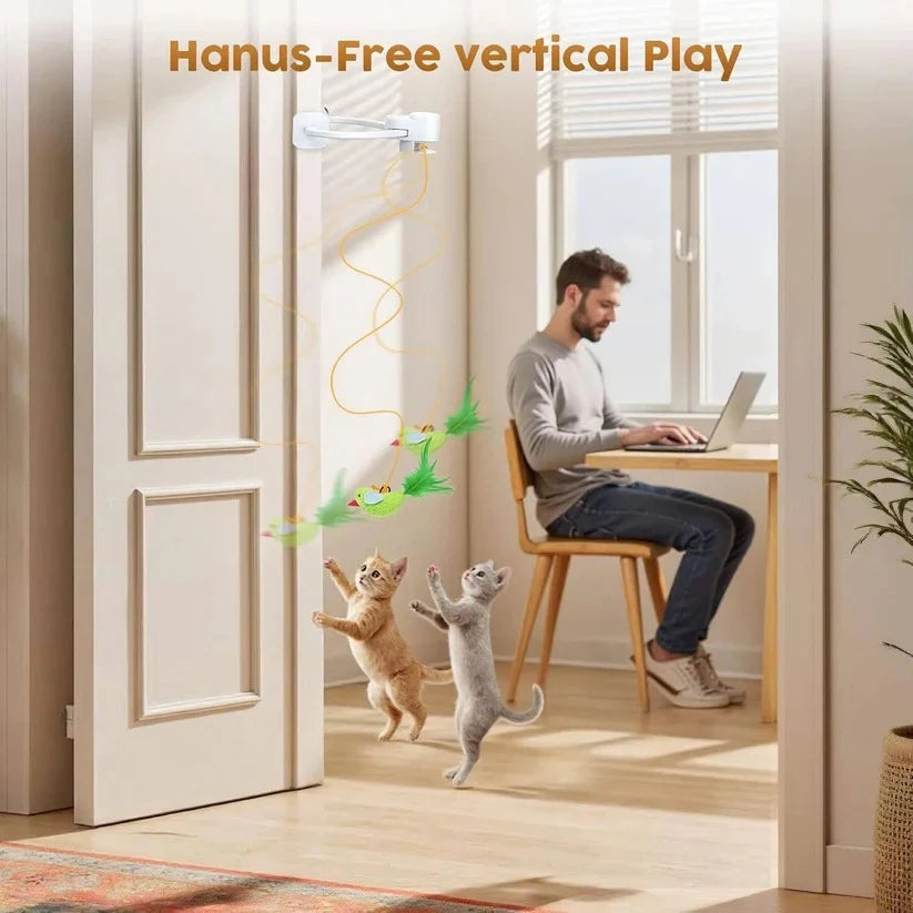 Automatic Cat Toy USB-C Rechargeable Clip-On With Breakaway Safety