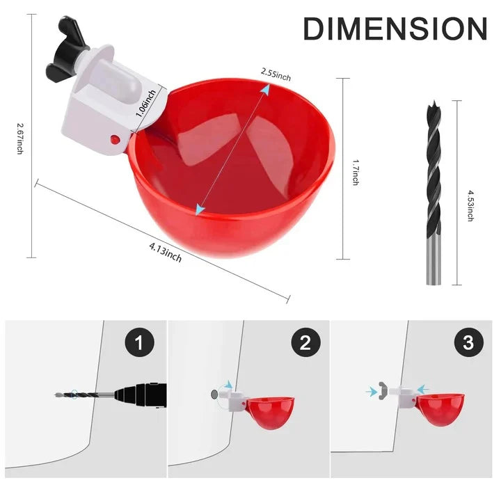 Automatic Poultry Waterer Gravity-Fed Dual Seal Set of 10