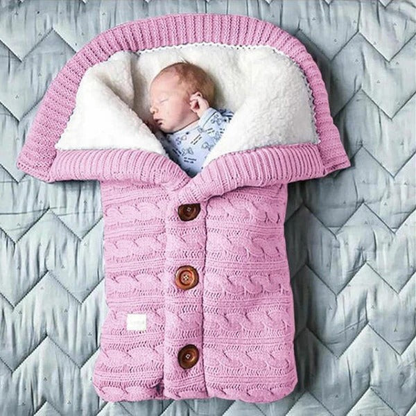 Baby Blanket Dual-Layer Swedish Fleece & Knitted Linen