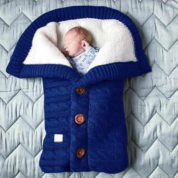 Baby Blanket Dual-Layer Swedish Fleece & Knitted Linen