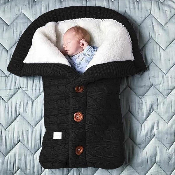 Baby Blanket Dual-Layer Swedish Fleece & Knitted Linen