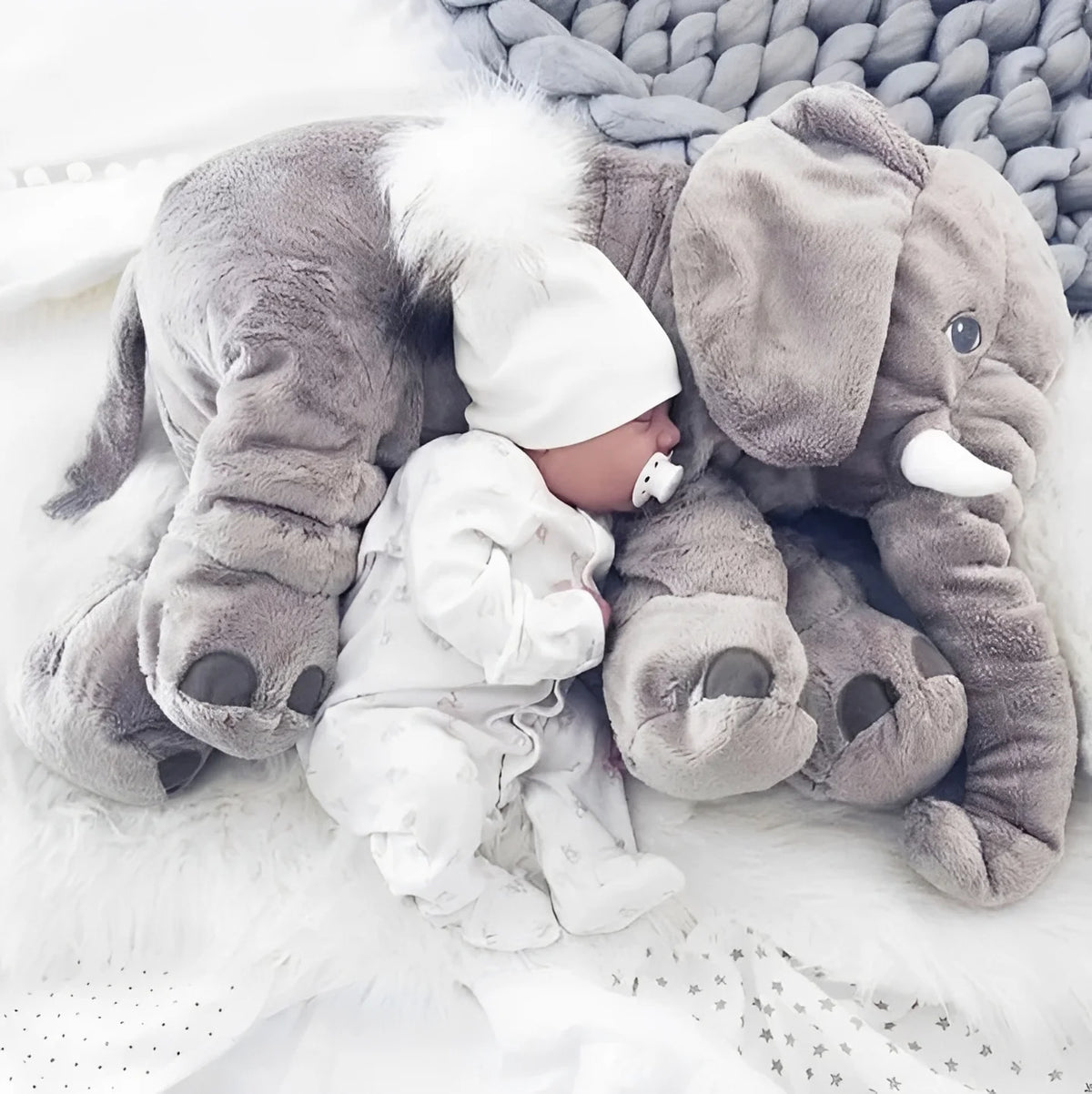 Baby Elephant Pillow Soft Plush Back Support