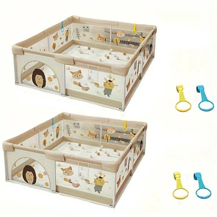 Baby Playpen Animal Print Tool-Free Setup