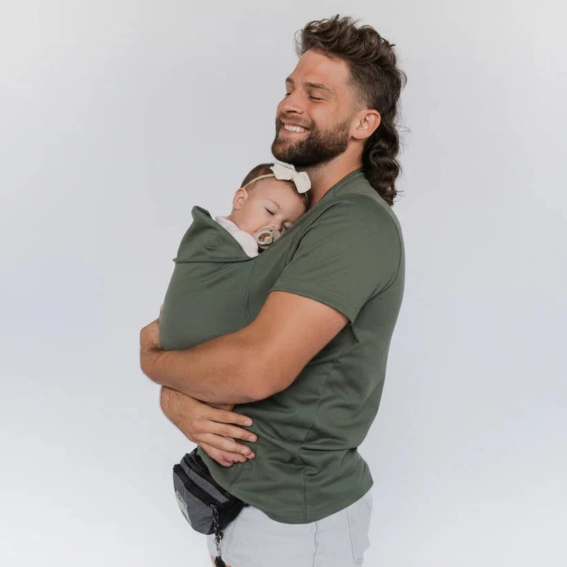 Babywearing T-Shirt Built-In Pouch Stretch Cotton